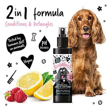 Dog Detangler Spray - leave In conditioner spray for de matting. No tangles. Professional dog grooming formula contains Wheat protein. Pet detangling