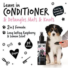 Dog Detangler Spray - leave In conditioner spray for de matting. No tangles. Professional dog grooming formula contains Wheat protein. Pet detangling