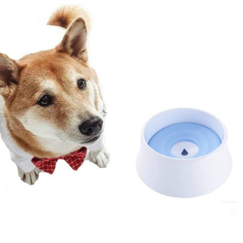 Dog Drinking Water Dog Pot Not Wet Mouth Splash Water Large Capacity Buoyancy Dog ??Bowl(Blue)