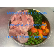 Dog Food Frozen Chicken & veg complete meal 20x500g Chubs 10kg box