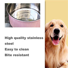 Dog Hanging Bowls,Medium Stainless Steel Dog Hanging Bowls for Crates and Cages,Dog Food Bowls and Water Bowls (Pink1.7l/1pcs)