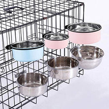 Dog Hanging Bowls,Medium Stainless Steel Dog Hanging Bowls for Crates and Cages,Dog Food Bowls and Water Bowls (Pink1.7l/1pcs)