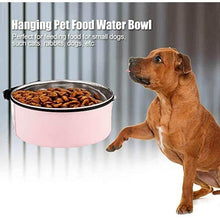 Dog Hanging Bowls,Medium Stainless Steel Dog Hanging Bowls for Crates and Cages,Dog Food Bowls and Water Bowls (Pink1.7l/1pcs)