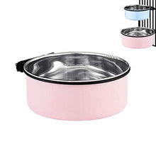 Dog Hanging Bowls,Medium Stainless Steel Dog Hanging Bowls for Crates and Cages,Dog Food Bowls and Water Bowls (Pink1.7l/1pcs)