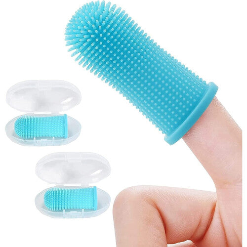 Dog Toothbrush, Safe Finger Toothbrush for Dogs Easy Teeth Cleaning, Washable Dog Tooth Brush, (2 Pack)