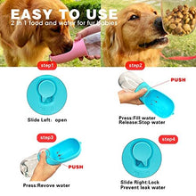 Dog water bottle,Portable pet water bottle with Drinking and Feeding Function,Outdoor portable water bottle for cat,Rabbit,Puppy and other Animals