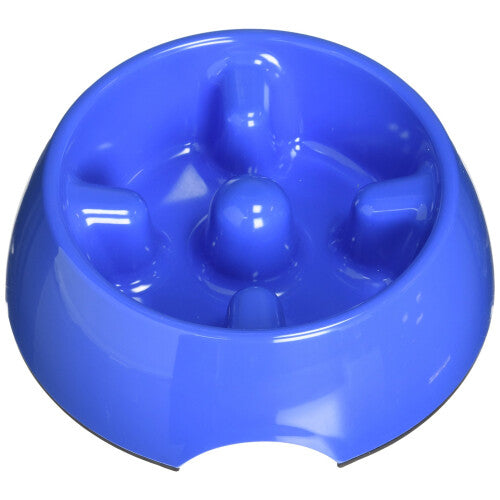 Dogit Go-Slow Anti-Gulp Dog Bowl, Large, 1.2 Litre, Blue