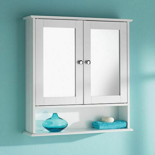 Double Door Mirror With Shelf Bathroom Cabinet G-0060