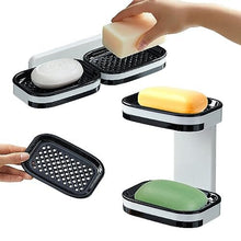 Double Layer Soap Dish Suction Cup Soap Holder with Drainage, NO-Drilling & Removable Self Adhesive Soap Dish Holder, Dishes Holder Wall Mounted for