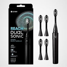 Dual Sonic Electric Toothbrush, 1 Handle 4 Toothbrush Heads, 2 Brushing Modes Strong & Gentle, Portable Travel Toothbrushes Adults, 27000 VPM with AAA