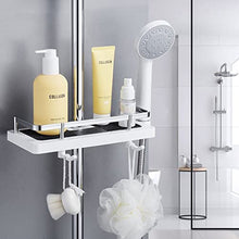 DUFU Shower Caddy No Drill 1Packs Shower Shelf Bathroom Shelf Shower Rack Organiser Holder for Soap Shampoo Towel with Buckle and Shower Head Hook Fit