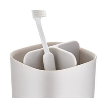 Easy-Store - Toothbrush Holder Caddy Bathroom Storage, Compact- Matt Finish, Ecru