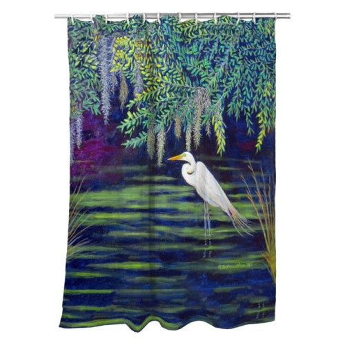 Egret Lagoon Shower Curtain