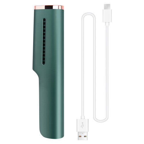 Electric Cordless Hair Straightener and Curling 2 in 1 Dry Comb Mini USB Charging Hot Straightening Green