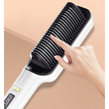 Electric hair straightening comb, hair smoothing and styling comb