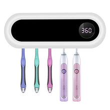 Electric LED UV Toothbrush Holder Sterilizer Wall Mounted 5 Brush Holder Digital Display USB Rechargeable