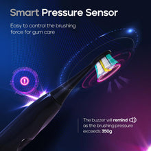 Electric toothbrush with pressure sensor