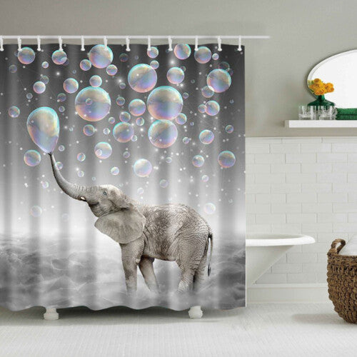 (Elephant, 180*200cm) Printing Creative Shower Curtain Waterproof Mildewproof Decoration Bathroom