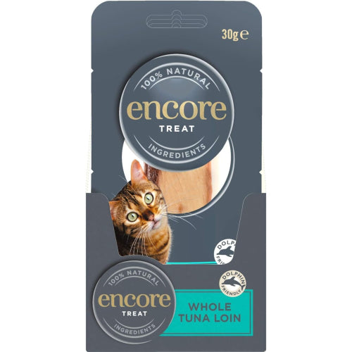 Encore 100% Natural Cat Treats, Whole Tuna Loin Cat Snack, 30g (Pack of 12)