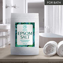 Epsom Bath Salt Eucalyptus 1kg with Eucalyptus Essential Oil - 100% Pure Epsom Salts - Magnesium Sulphate Crystals & Eucalyptus - Skin Care -