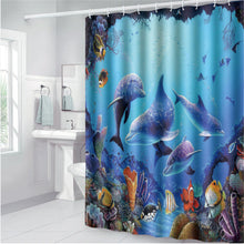 European Marine Blue Whale Style Shower Curtain Non-Slip Mats Bath Carpets Toilet Seat Cover Floor Mat Bathroom Decoration