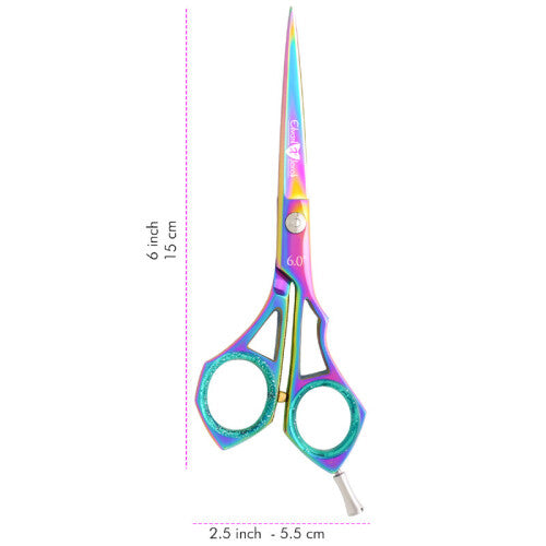 EXJ - Professional Hairdressing Hair Cutting BARBERS & SALONS Scissors - Multicolored - 6"