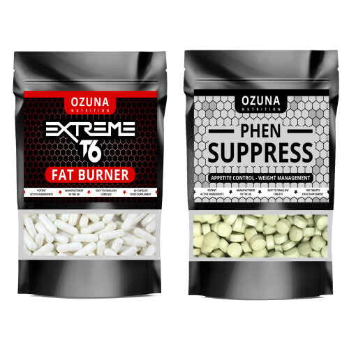 Extreme T6 Keto Fat Burner & PHEN Suppress Appetite Suppressant Bundle, Weight Loss & Appetite Control Pills, Made in The UK