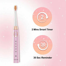 Fairywill 5 Modes Electric Toothbrush FW-508 4 Brush Heads Pink Timer