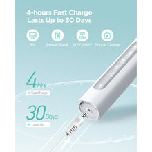 Fairywill Electric Toothbrush Rechargeable White 5 Modes 4 Brush Heads