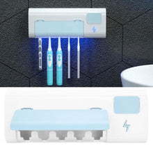 Fdit Ultraviolet Toothbrush Cleaner Blue and White Toothbrush Box UV Cleaning Toothbrush Holder