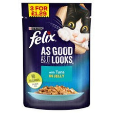 Felix As Good As It Looks with Tuna in Jelly 100g (Pack of 20)