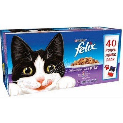 Felix Mixed Selection Complete Wet Cat Food In Jelly (40 Pouches)