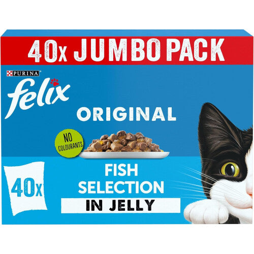 FELIX ORIGINAL Fish Favourites in Jelly Wet Cat Food 40x85g