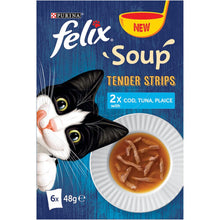 Felix Soup Cat Food Fish Selection Tender Strips 6×48g, Pack of 8