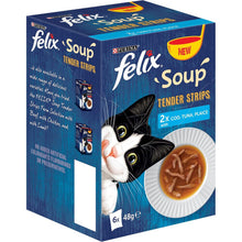 Felix Soup Cat Food Fish Selection Tender Strips 6×48g, Pack of 8