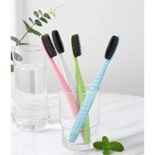 Flossing Toothbrush, Charcoal Soft Bristles for Adults, Super Long Head