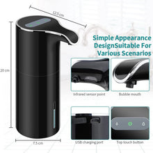 Foam Soap Dispenser Automatic - Touchless Soap Dispenser USB Rechargeable Electric Soap Dispenser 450ML Black