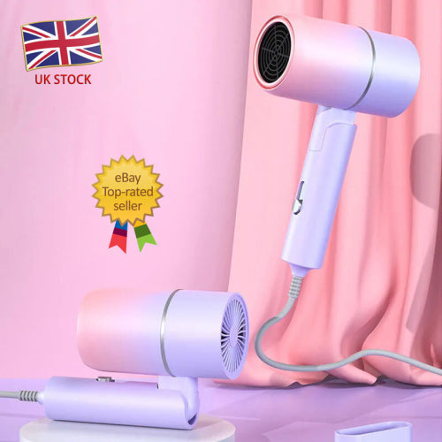 Folding Hairdryer Water Ion Quick Dry Heating And Cooling Air anti-static Style