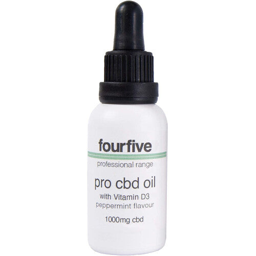 Fourfive PRO CBD Oil 1000mg Cannabidiol Peppermint Flavour with Vitamin D3 Certified by The BSCG As Safe for Athletes 30ml