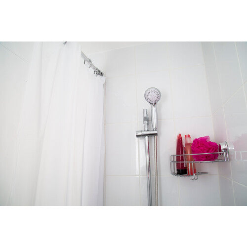 Fully Waterproof Plain White PVC Shower Curtain, 1800 x 1800mm