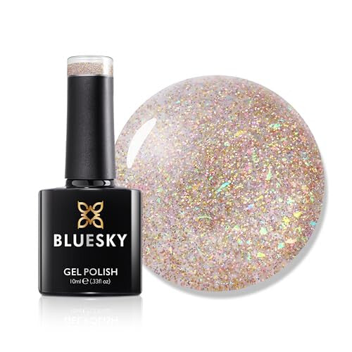 Gel Nail Polish 10ml, Joyful Gold - XMASS2202, Gold Glitter Gel Nail Polish for 21 Day Manicure, Professional, Salon & Home Use, Requires Curing