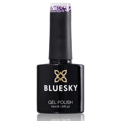 Gel Nail Polish, Blue Danube Lilac Ritz S10N, Purple Glitter, Long Lasting, Chip Resistant, 10 ml (Requires Drying Under UV LED Lamp)