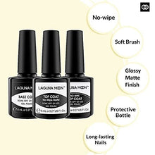 Gel Top Coat and Base Coat, Matte Top Coat Gel Polish, 8ml Gel Base and No Wipe Top Coat Nail Varnish Set, Soak off UV LED Glossy Top and Base Coat