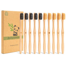 Goaycer Bamboo Toothbrush Medium Bristle  10Pcs Biodegradable Bulk Woo