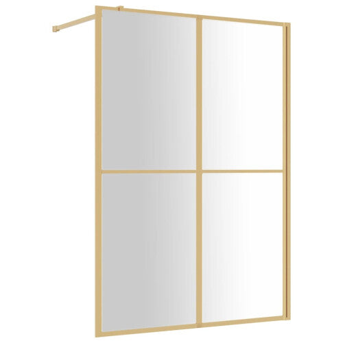 (gold, 140 x 195 cm) vidaXL Walk-in Shower Wall with ESG Glass Bathroom Screen Shower Partition