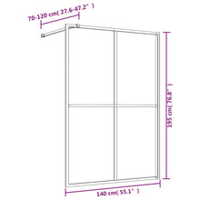 (gold, 140 x 195 cm) vidaXL Walk-in Shower Wall with ESG Glass Bathroom Screen Shower Partition