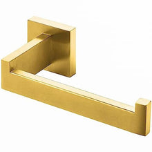 Gold Toilet Roll Holder Wall Mounted Premium 304 Stainless Brushed Brass Toilet Paper Holder for Bathroom Rustproof Square