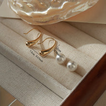 Golden Plating Water Droplet Pearl Piercing Earrings Fashion Earrings For Women