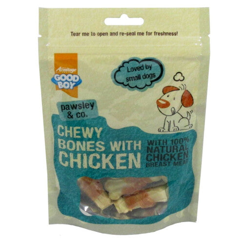 Good Boy Pawsley & Co Chewy Mini Bones With Chicken 80g (Pack of 10)