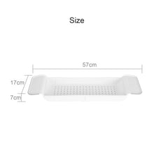 (Gray) Bath Rack Plastic Bathtub Shelf Extendable